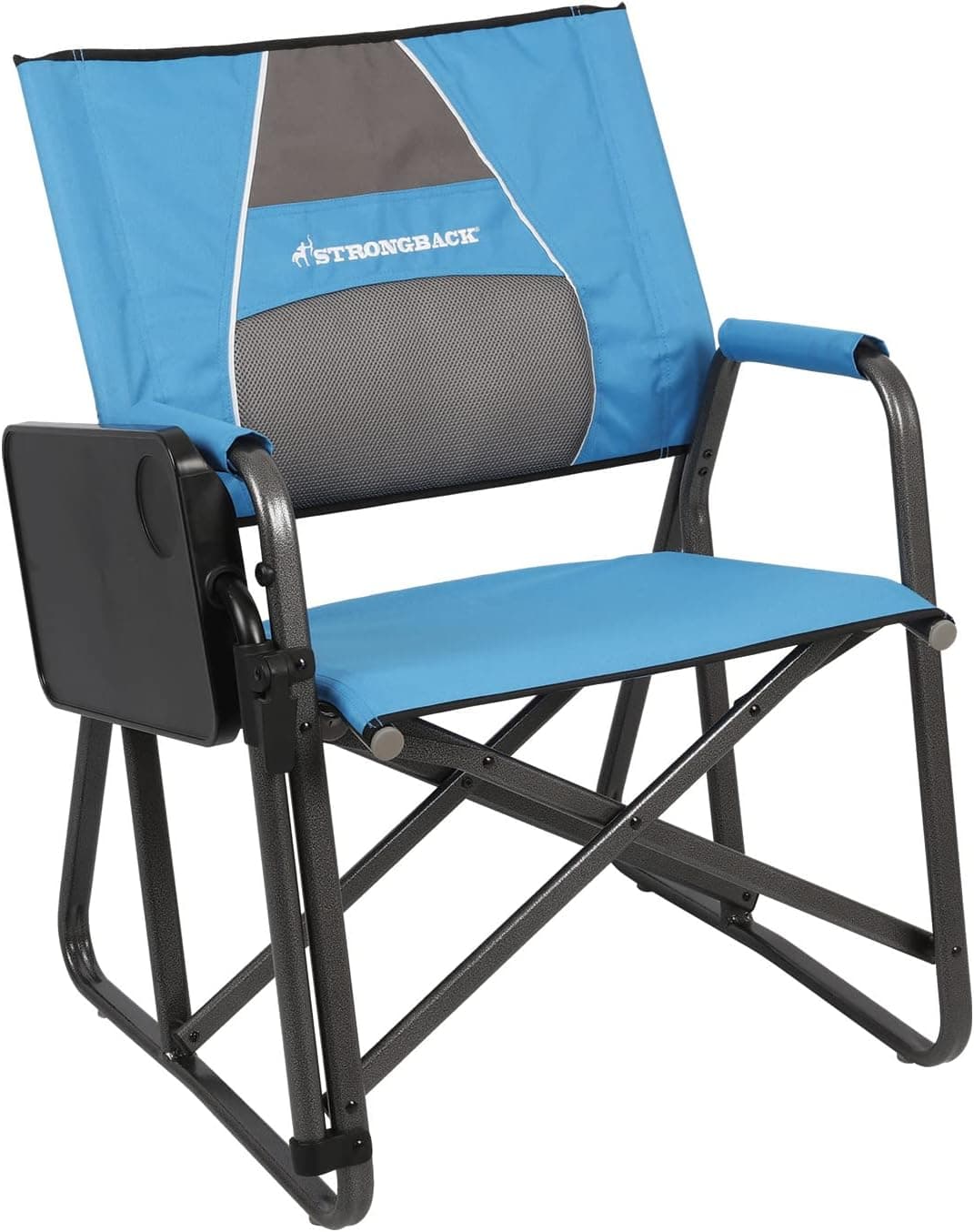 STRONGBACK Director with Innovative Lumbar Back Support Heavy Duty Camping Chair with Side Table