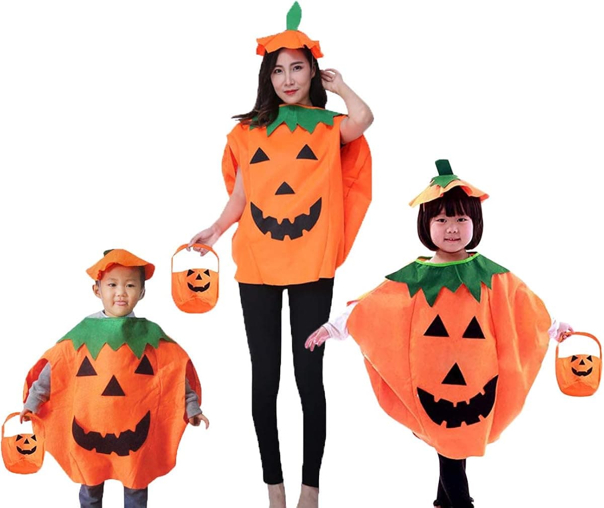 QBSM Halloween Pumpkin Costume Suit Clothing Clothes for Baby Toddler Child Kids Adults