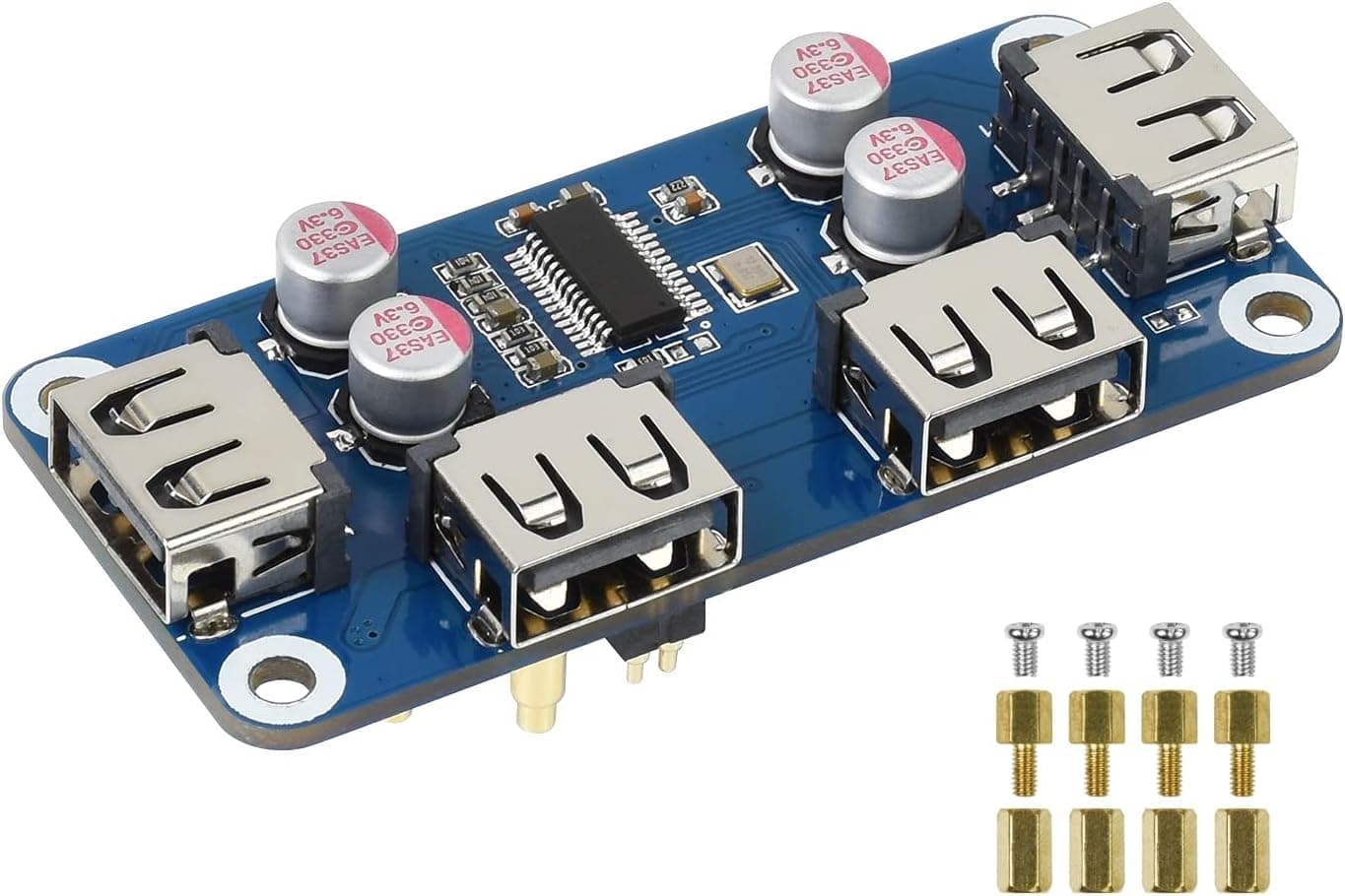 USB HUB HAT B Expansion Board for Raspberry Pi 4 B/3 B+/3 A+/2 B/Zero/Zero 2 W/W/WH,PC,4 USB Ports Compatible with USB2.0/1.1