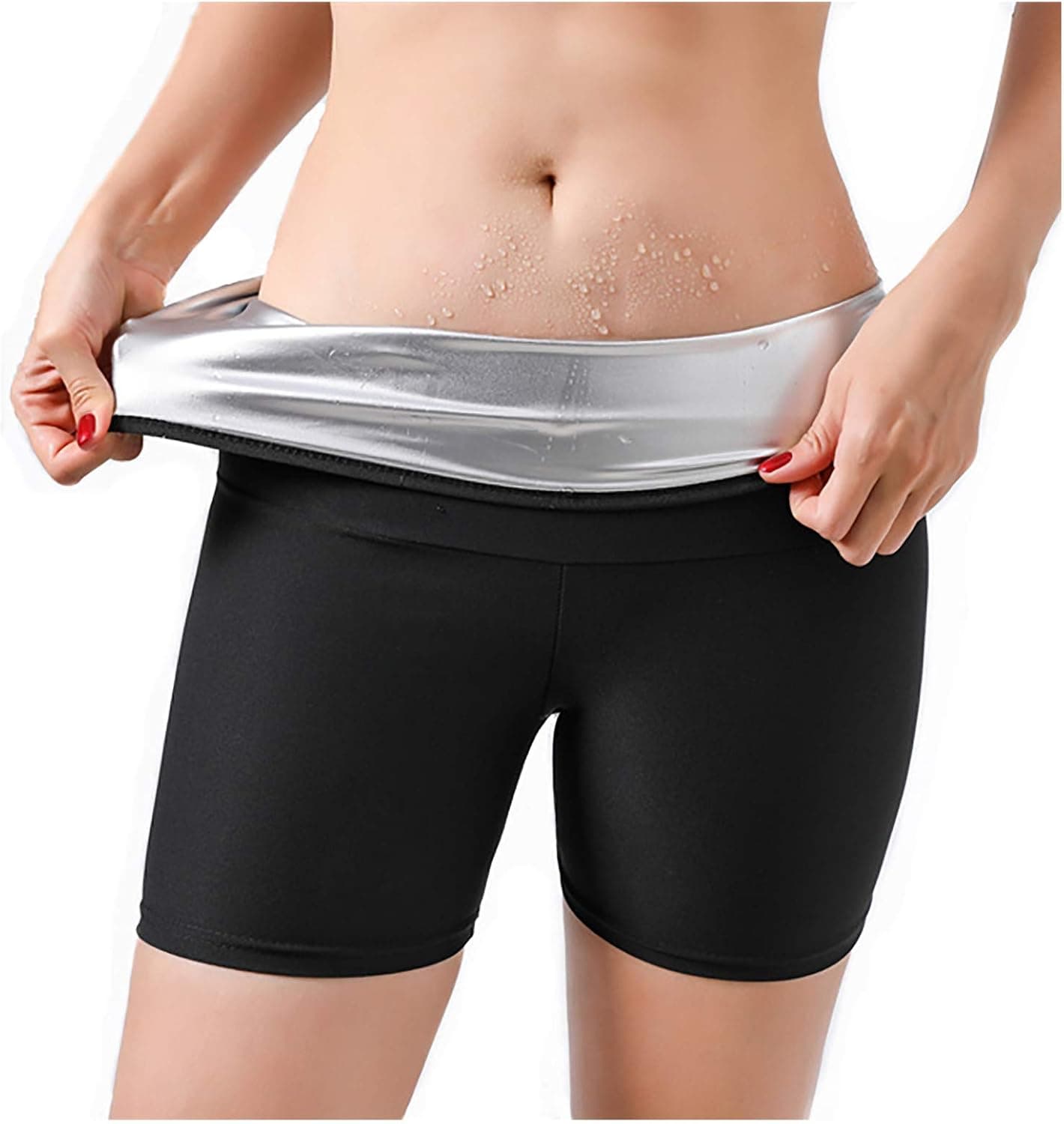 Aribelly-Pants Women's Sweating Shapewear, High Waisted Shorts Pants Workout Hot Thermo Body Shaper Sauna Sweat Pants