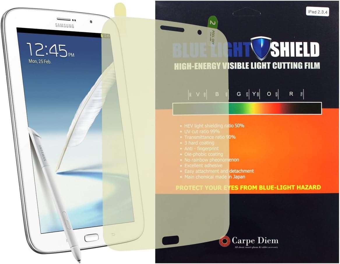 [Blue Light Shield] 3H Hard Coating Eye Eyesight UV Screen Protector Filter Film for Samsung Galaxy Note 8.0 (2013)