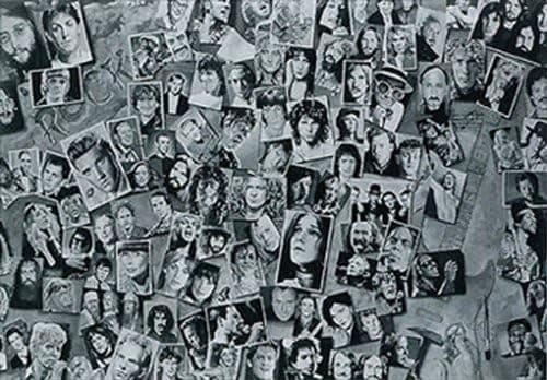 Buyartforless History of Rock & Roll Collage by Tony Meers 36x24 Music Art Print Poster, Black, White, Gray,RR01
