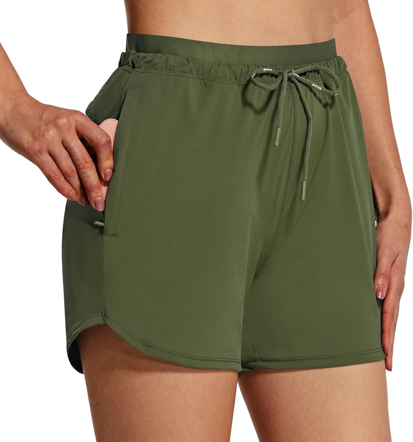 BALEAF Women's Hiking Shorts 4" Quick Dry with Zip Pockets Athletic Summer Running Stretch Active Workout Gym