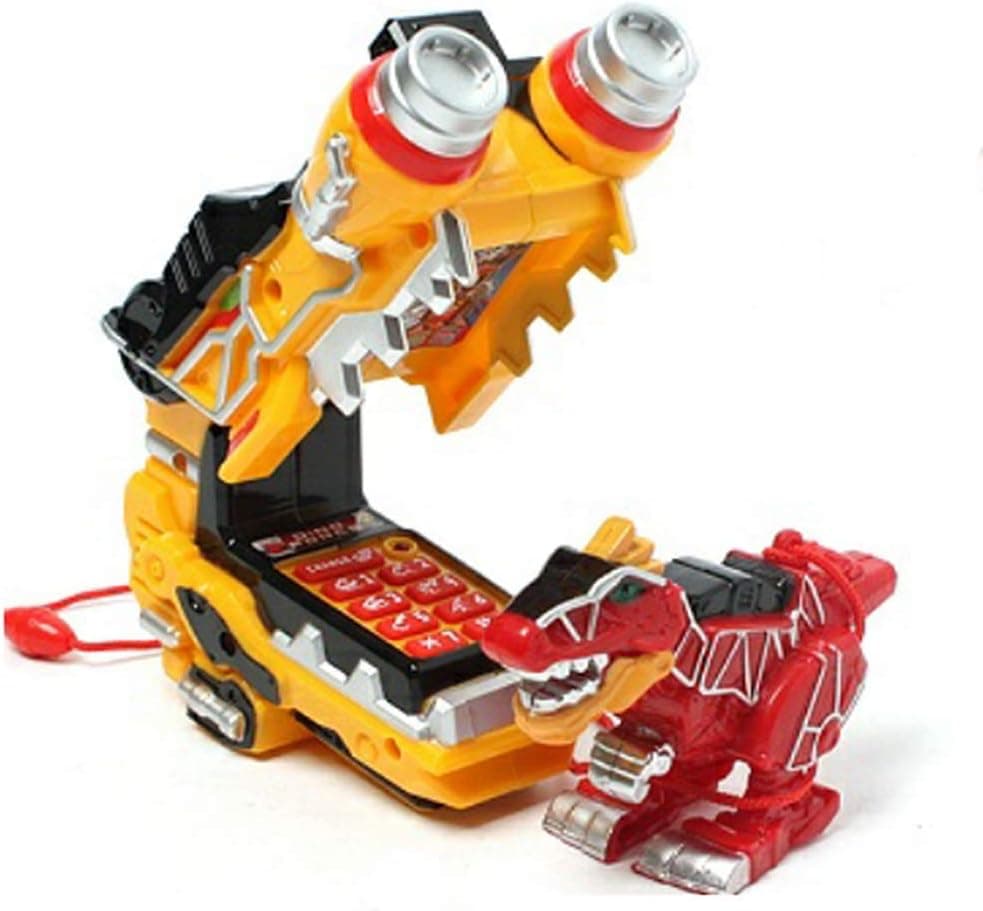 Power Rangers Dino Charge – Yellow Morpher Phone + T-REX Whistle + 5 Cards Set Various Sounds & Lights(Imported from Korea)