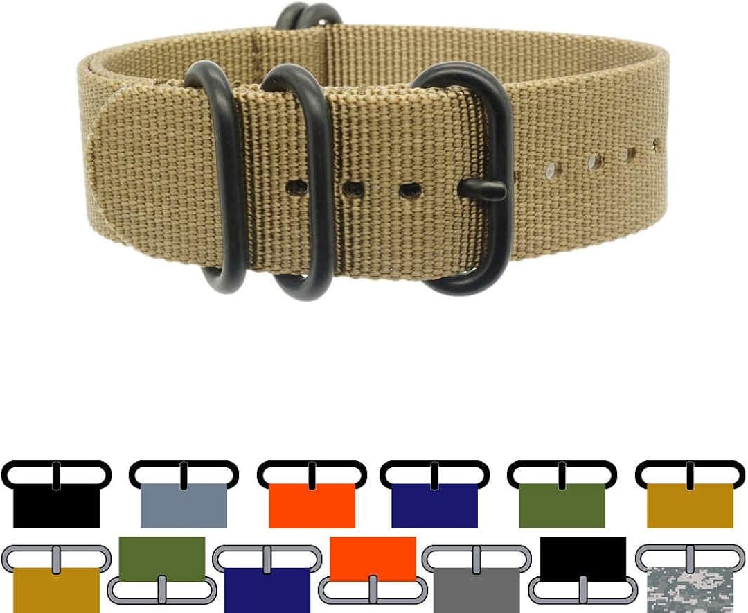 PerFit ZULU4™ Ballistic Nylon ZULU Watch Strap + Spring Bars, Field Ready + Fashion Forward, Heavy Duty + Washable