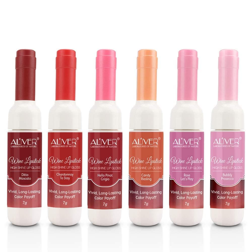 Double Effect Lip ,6 Colors Wine Lip Tint, Luqiud Lipsticks Set