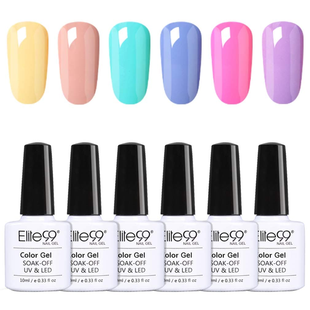 Elite99 6PCS Soak Off Nail Gel Polish Set UV LED Nail Lacquer New Starter Kit Beauty Salon Nail Treatment 10ML