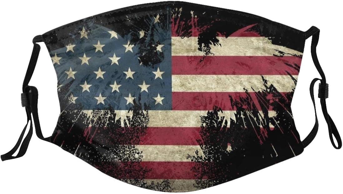 Comfortable Adjustable American Eagle Art USA Flag Facial Decorations For Women And Men