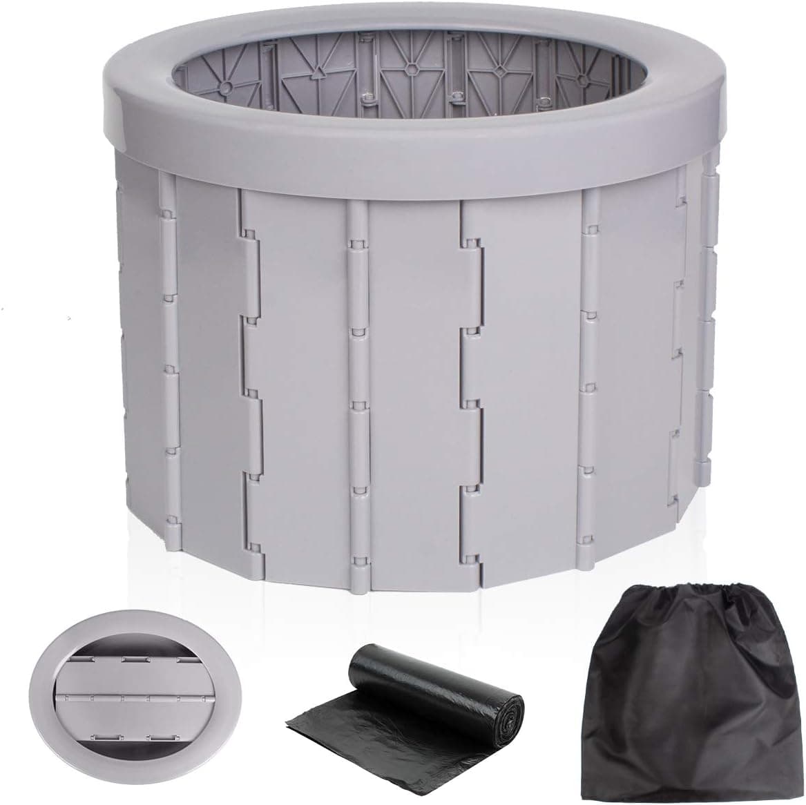 PYFK Portable Toilet for Camping,Folding Portable Toilet for Car,Travel Toilet for Camp,Hiking,Long Trips,Traffic Jam, Elderly,ABS Plastic,Washable,Sturdy