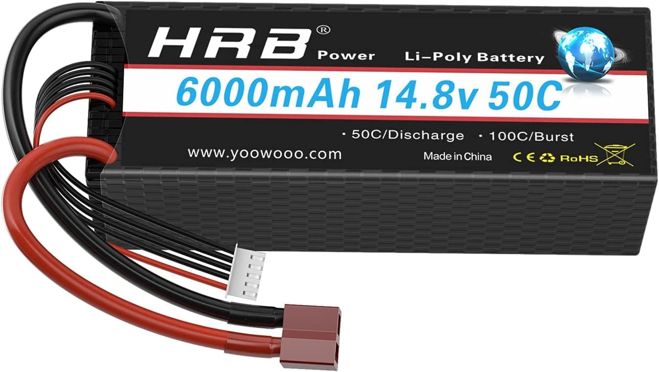 HRB 14.8V 6000mAh 50C T Hardcase Lipo Battery Compatible with RC Car RC Plane RC Truck RC Boat