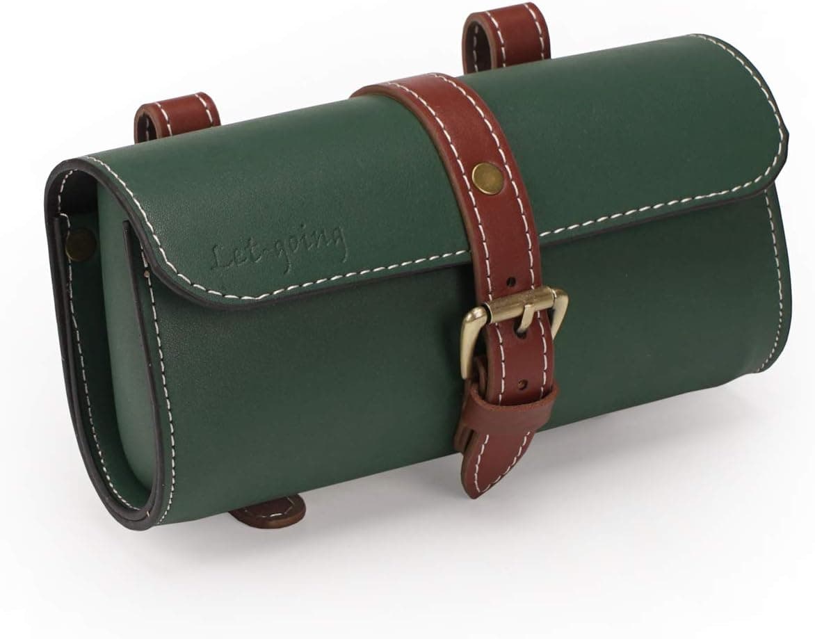 Bike Leather Bags Vintage for Cruise Beach Bike Saddle or Front Lever Handle Bar, Retro Classical Mountain MTB Road Bike for Cell Phone Saddle Tail Rear Pouch Seat Storage Box Cycling Case