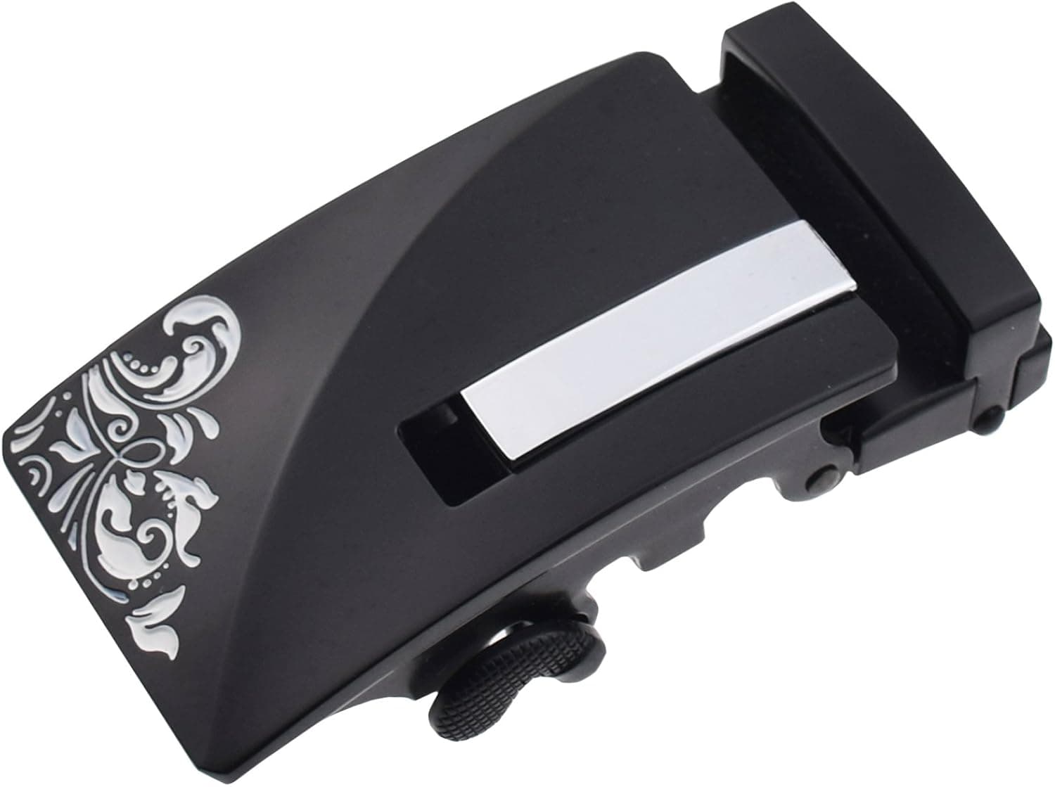 QISHI YUHUA Men's Solid Buckle Automatic Ratchet Leather Belt Buckle