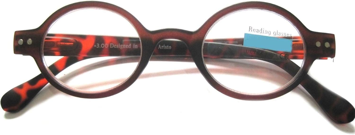 Aristo Full Frame Reading Glasses Ultra Thin Lenses Italian Design Brown & Black Pattern Frame +2.5