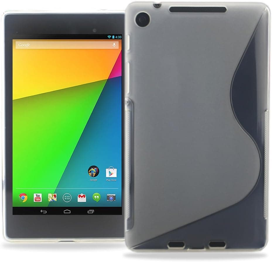 KAYSCASE S-Line TPU Case Cover for New Nexus 7 2013, 2nd Generation, Jelly Bean Android 4.3 (16GB / 32GB WiFi / 4G LTE),Compatible with ASUS Google Nexus 7 2 2.0 II Tablet 2013 Version (Clear)