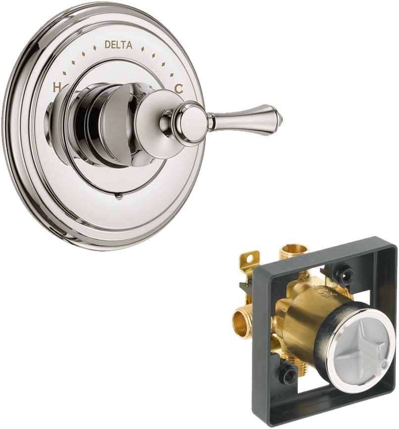 Delta Delta KVODCA-T14097-H797-PN Cassidy Valve Only Kit Pressure-Balance Single-Function Cartridge with Metal Lever Handle, Polished Nickel Polished Nickel