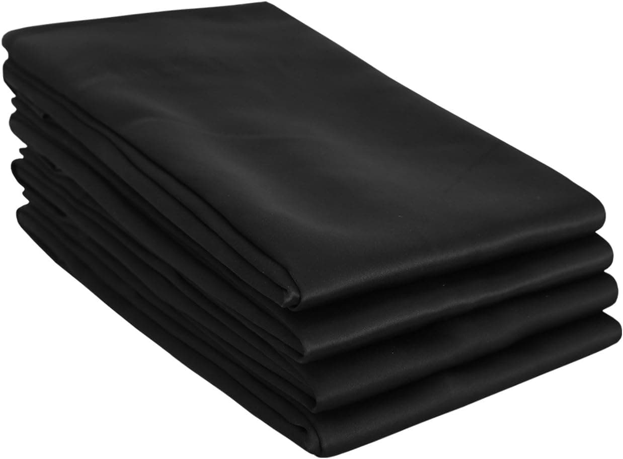Deconovo Rod Pocket Room Darkening Curtains Solid Thermal Insulated Blackout Curtains for Kid's Room 42x95 Inch Black 4 Drapes