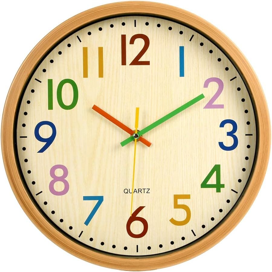 VREAONE Kids Clock - Kids Room Decor - Playroom Wall Decor - Analog Clock -Clock for Kids - Learning Clocks for Kids to Tell Time, Homeschool Supplies, School, Classroom.