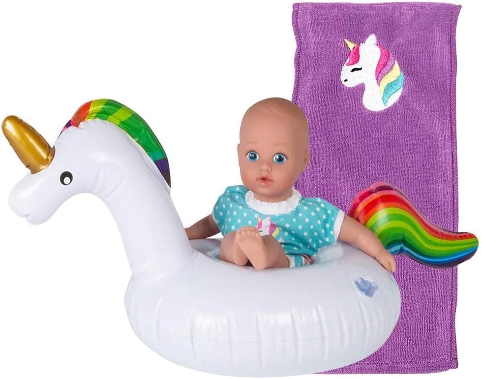 Adora Water Baby Doll, SplashTime Baby Tot Magical Unicorn 8.5 inch Doll for Bathtub/Shower/Swimming Pool Time Play
