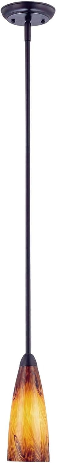 Savoy House 7-712-1-13 Mini Pendant with Black and Caramel Swirl Shades, English Bronze Finish
