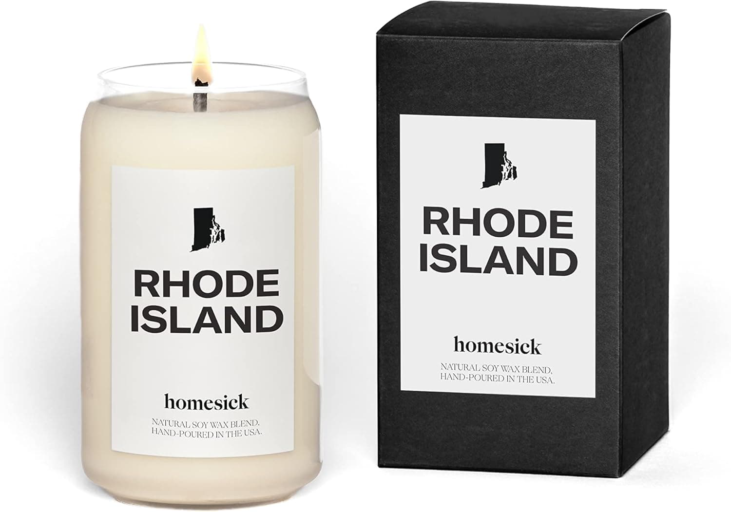 Homesick Premium Scented Candle, Rhode Island - Scents of Nutmeg, Apple, Maple, 13.75 oz, 60-80 Hour Burn, Natural Soy Blend Candle Home Decor, Relaxing Aromatherapy Candle