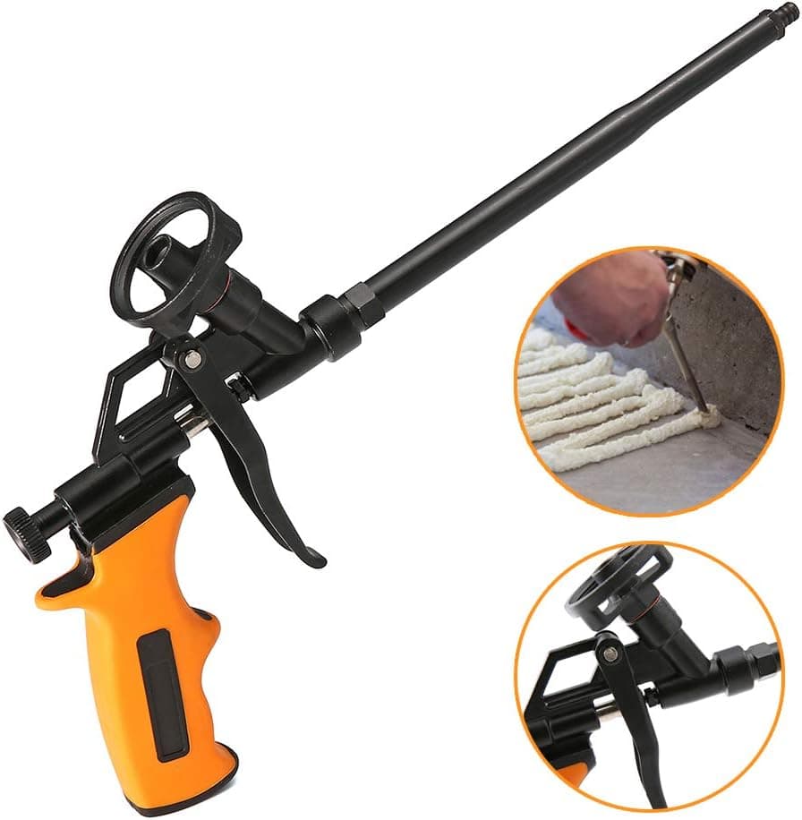 Foam Gun Insulation,Caulking Gun,KUPOO Heavy Duty PU Foam Dispensing Gun Expanding Foaming Spray Applicator for Caulking,Filling,Sealing and Insulating Small Gaps