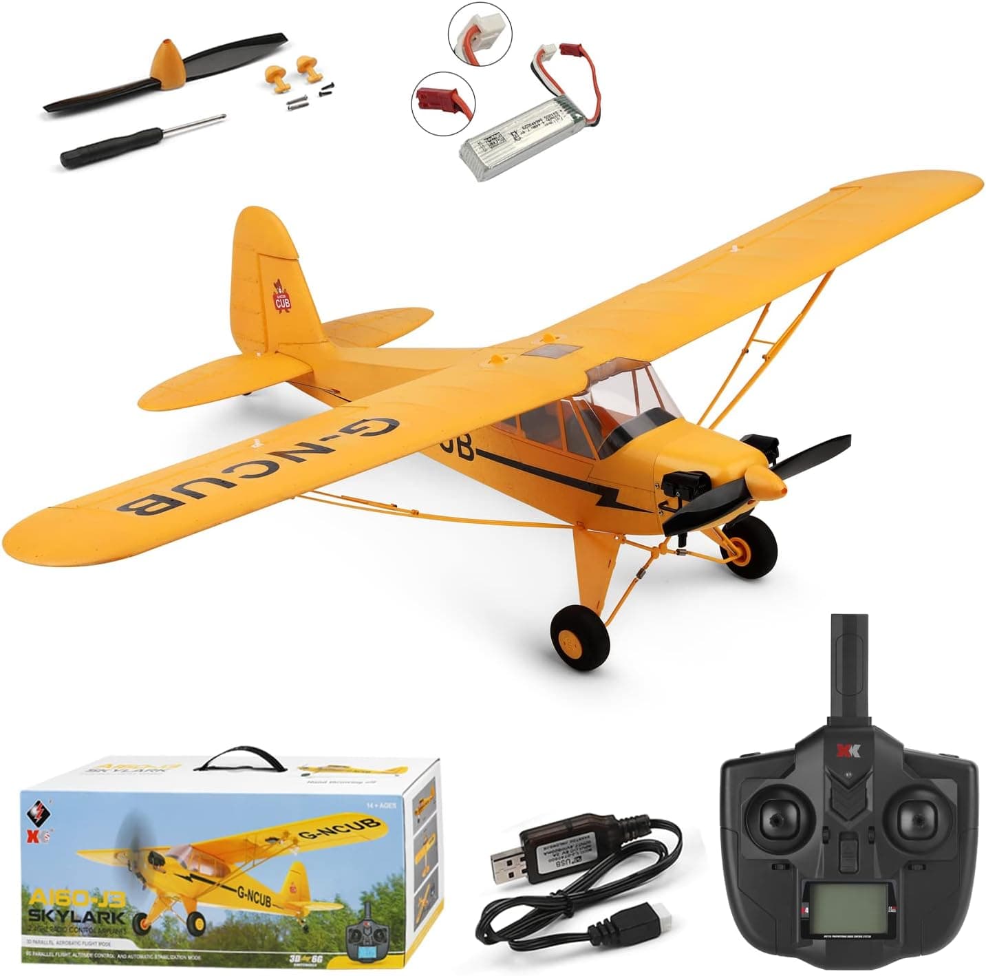WLtoys A160 RC Planes, CKYSCHN 5 Channel Brushless Remote Control Airplane, 2.4GHz RC Plane, Flying RC Aircraft with 3D/6G Mode, RC Airplanes Gift for Adults