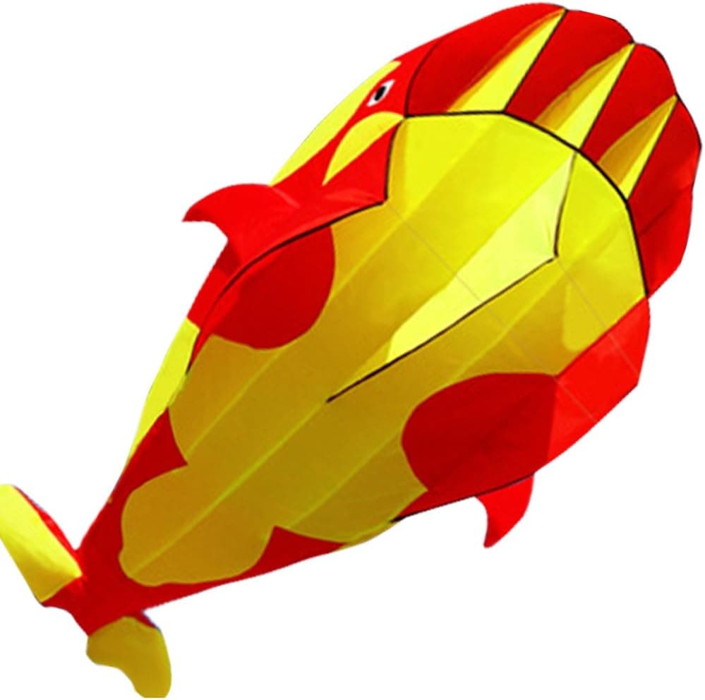 Hengda KITE-3D Kite Huge Frameless Soft Parafoil Giant Red Dolphin Breeze Kite