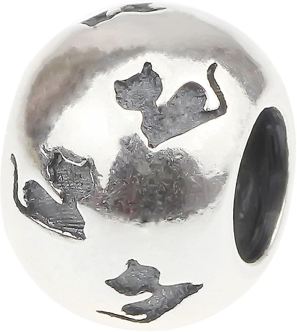 Beads Hunter Jewelry Animal 925 Solid Sterling Silver Charm Pig&owl&cat&puppy Dog&horse&seahorse&turtle&butterfly&elephant&dolphin&frog&fox&bear$fish (cat03)