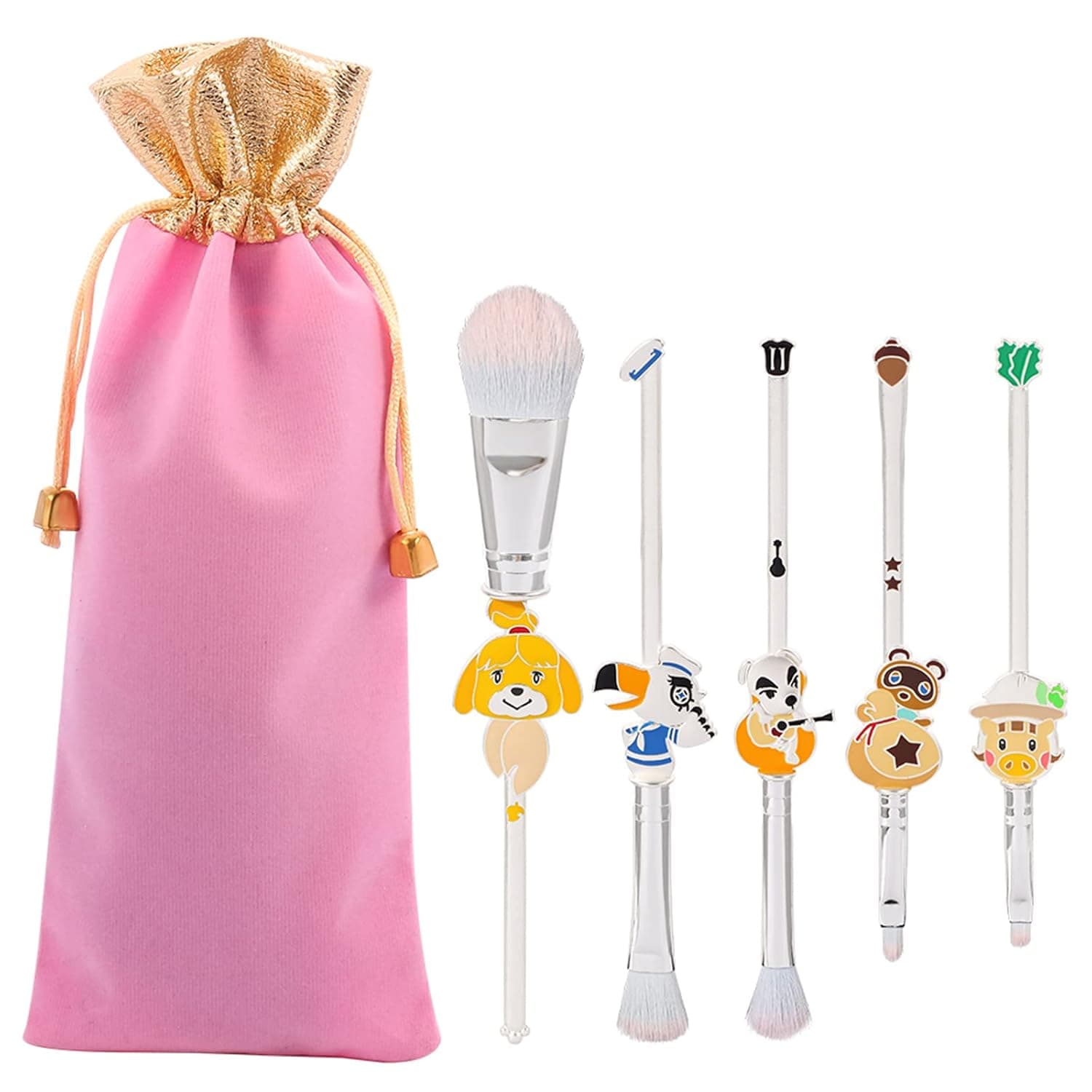 Animal Crossing: New Horizons Makeup Brushes - Professional Foundation Blending Powder Eyeshadow Contour Concealer Blush Cosmetic Fairy Makeup Brush Tools