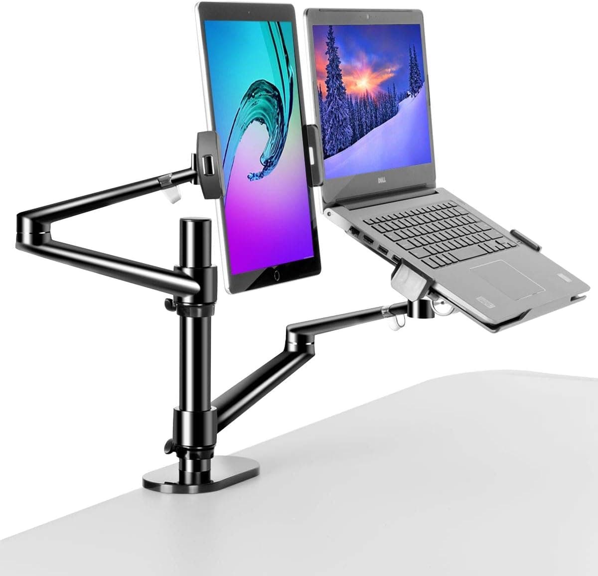 MagicHold 3 in 1 Stand for Laptop and Monitor or Tablet, Laptop/Monitor Desk Stand arm, 360º Rotating, Height Adjustable,Supports Laptop(11-17 inch), Monitor(17-32 inch), Tablet/ iPad Pro(5-13 inch)