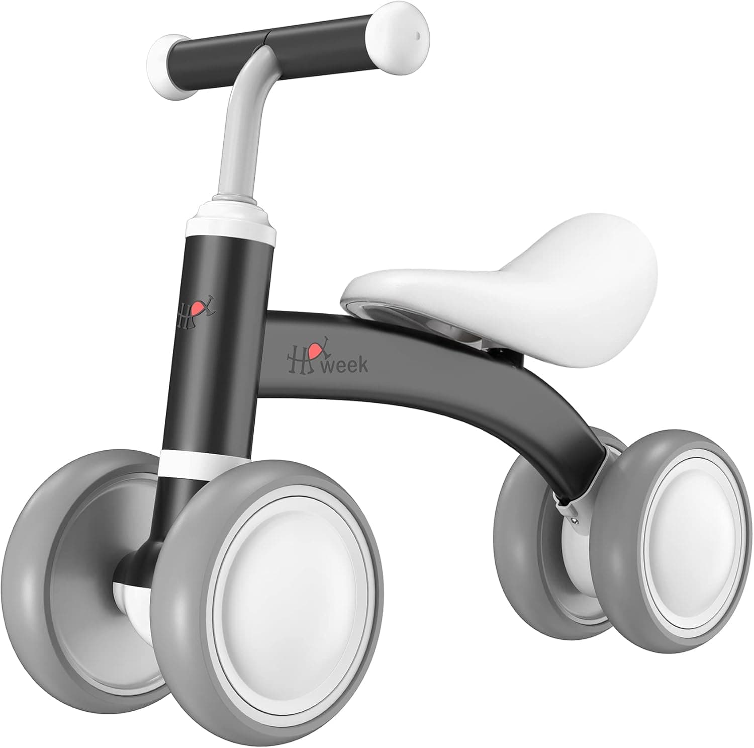 Baby Balance Bike Cute Toys for 1 Year Old Boy and Girl 12-36 Months Toddler Bike Baby Walker Riding Gifts for Boys Girls No Pedal Infant 4 Wheels Baby's First Birthday Gift (Black)