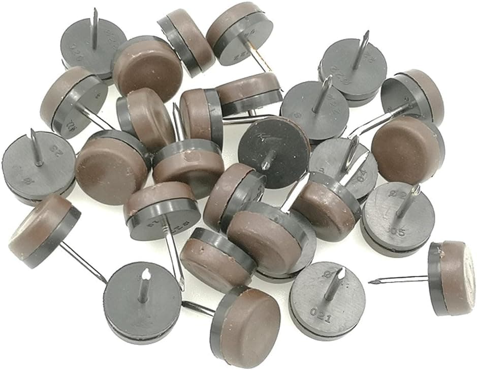 40pcs Thickened Furniture Glide,Nail-on Nylon Slider Pad Floor Protector for Wooden Leg Feet of Chair Table Sofa(Φ20mm or 0.8",Brown)