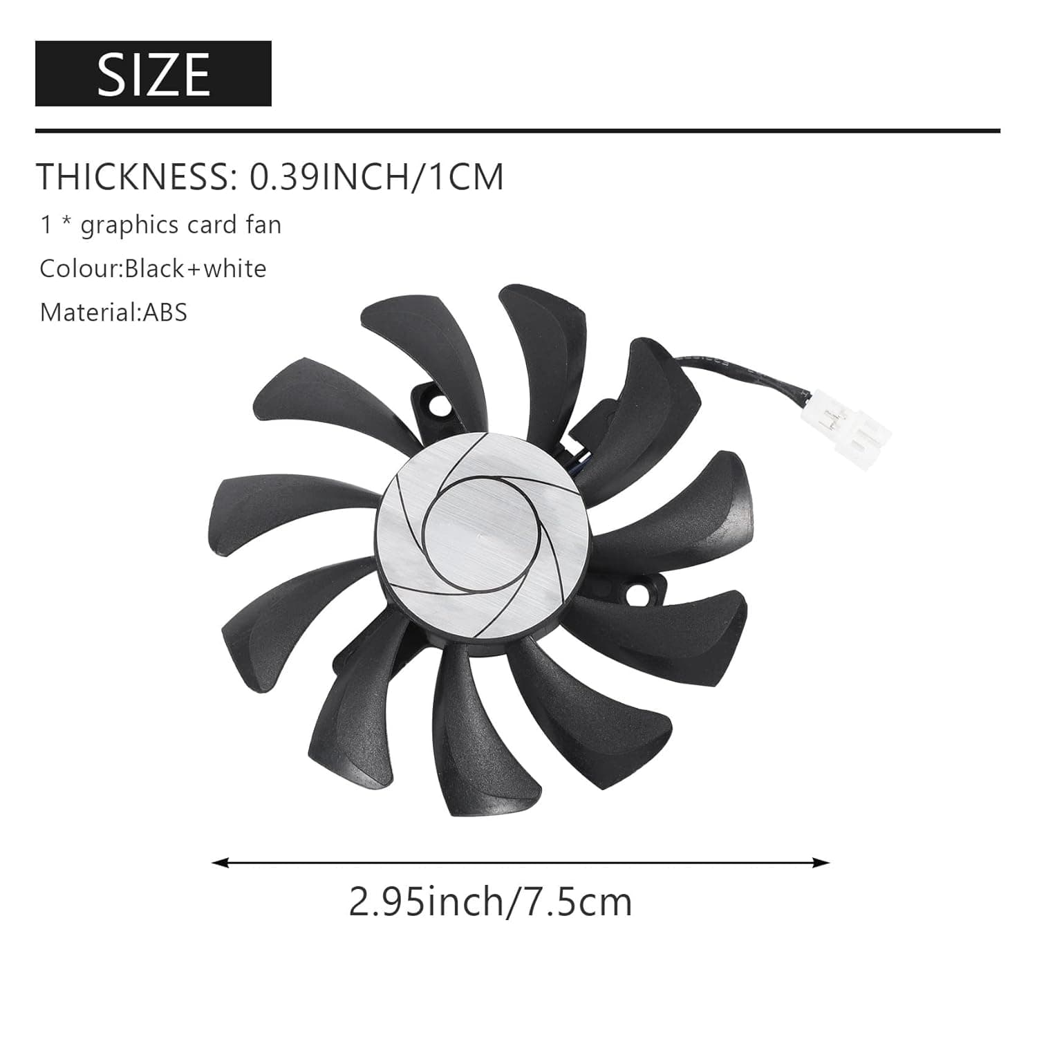 Ticarus HA8010H12F-Z 75MM 2Pin GTX1050Ti GPU Cooler Dual Fan for MSI Geforce GTX 1050Ti GTX-1050-Ti-4GT-OC(1Pcs)