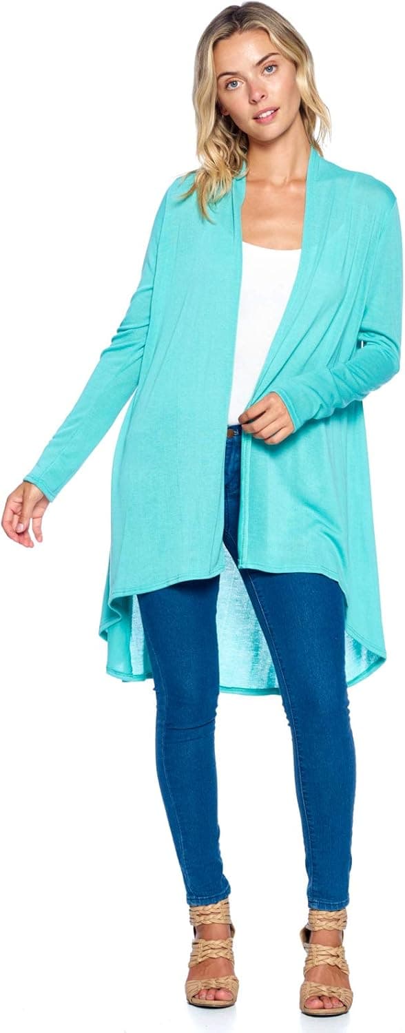 Modern Kiwi Solid Essential Long Cascading Cardigan (S-3X)