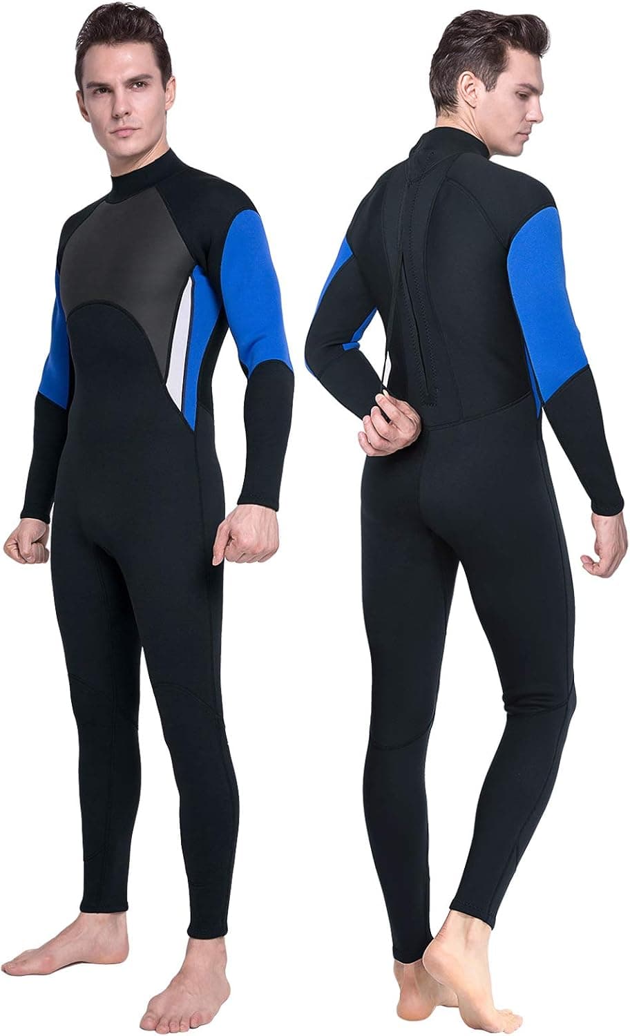 DEHAI Wetsuit Men Women 3/2mm Neoprene Full Body Warm Shorty/Long Sleeve Cold Water Diving Wet Suit for Adult Ladies Diving Swim Scuba Surfing Sports Swimsuit Back Zipper