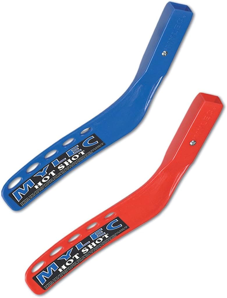 MyLec Hockey Stick Blade, Replacement Street Hockey Blade, Lightweight & Durable, High-Impact Fiberglass, Air-Flo Design, with 2 Screws, Secure Fit, for Most Wood Hockey Shaft (Right Handed, Blue)