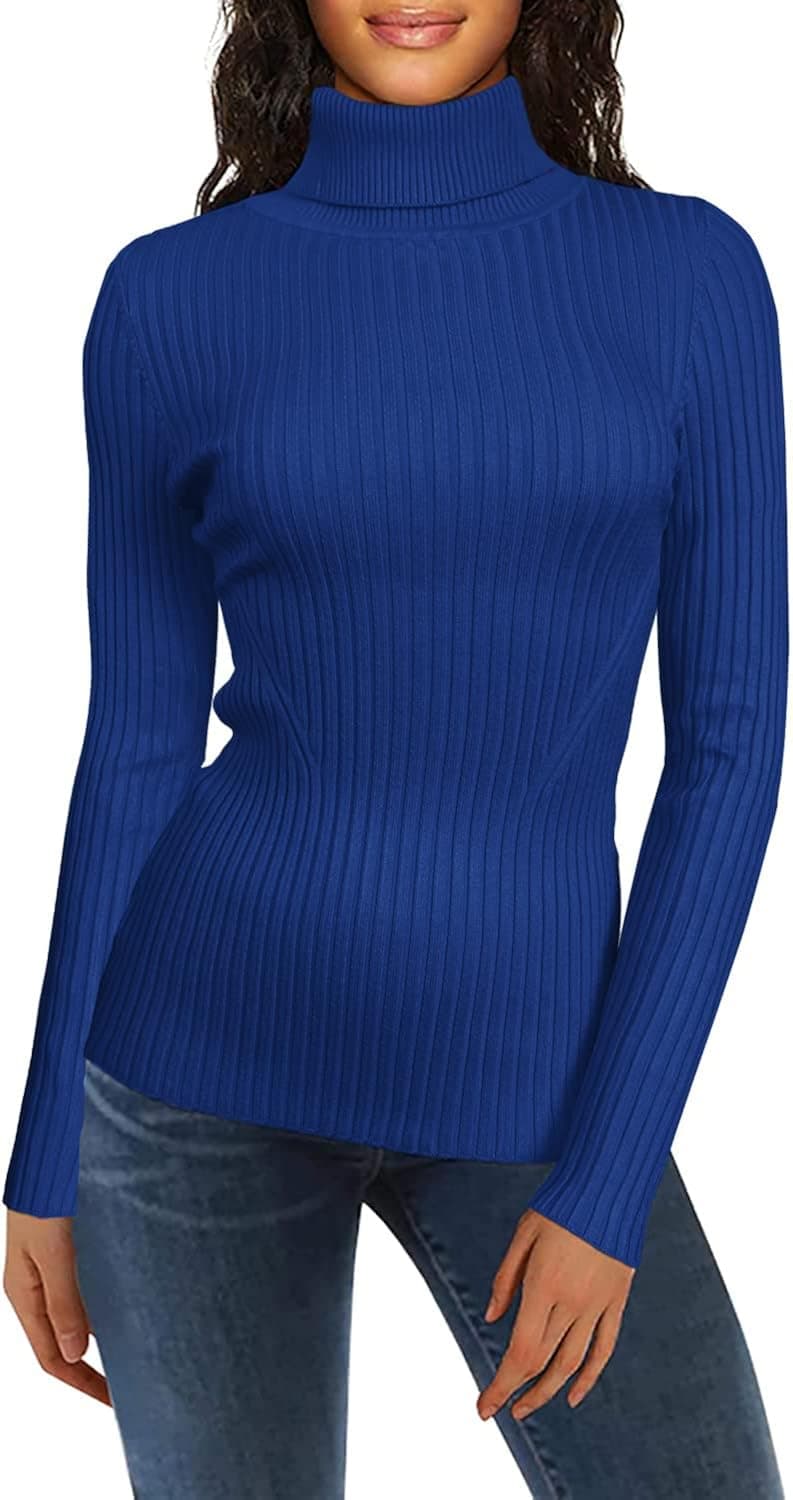 v28 Mock Neck Ribbed Sweaters for Women Cute Sexy Knitted Warm Fitted Fashion Pullover Sweater