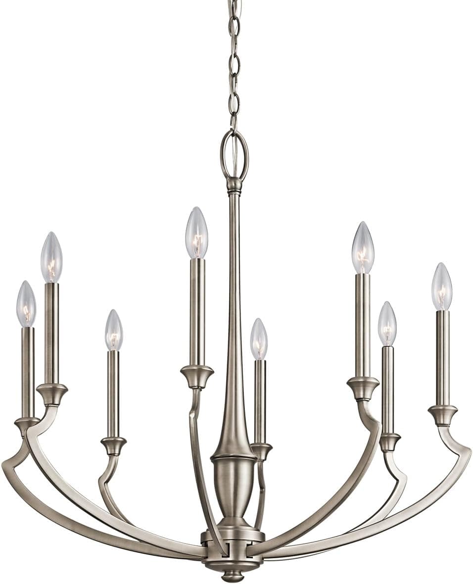 Kichler 42772AP Semprini 8-Light Chandelier, Antique Pewter Finish