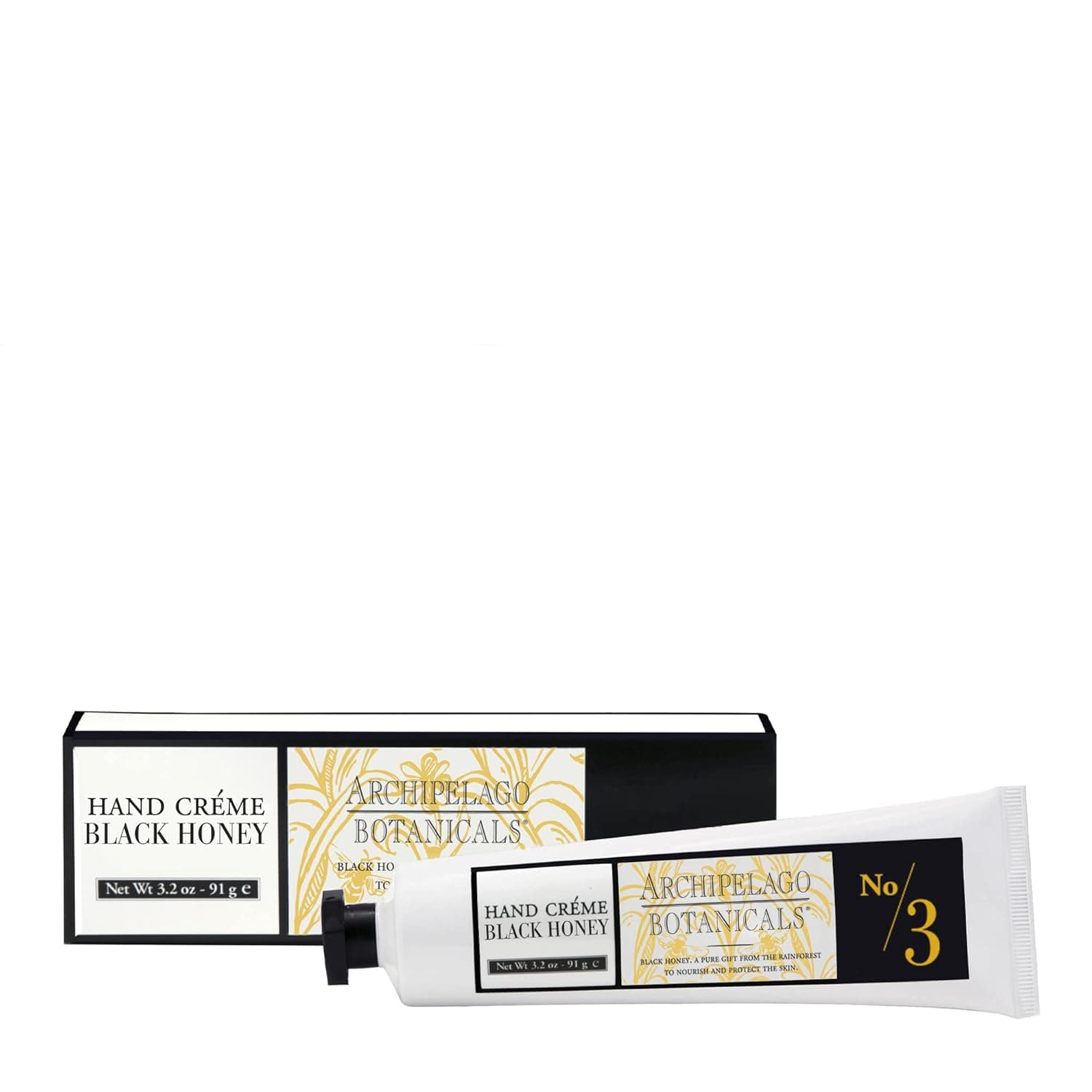 Archipelago Botanicals Black Honey Hand Crème | Rich and Lightly Scented Lotion for Cuticles and Rough Spots | Premium Plant Extracts (3.2 oz)