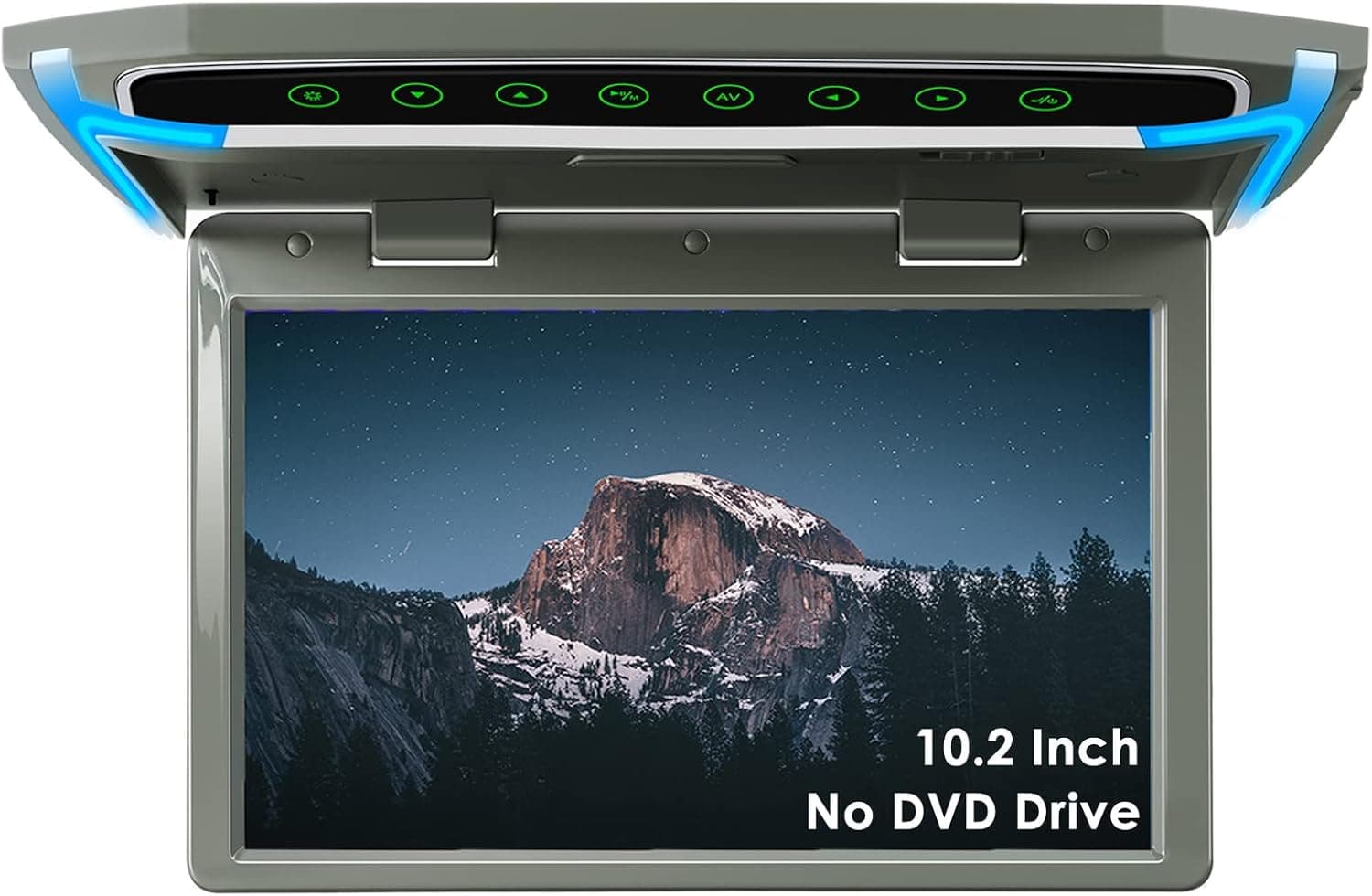 XTRONS 1080P Car Video Player, 10.2 Inch HD Wide Screen Car Overhead Roof Mounted Monitor Ultra-Thin Flip Down TV for Cars Support IR/USB/SD/HDMI Input (No DVD Drive) (Steel Grey)