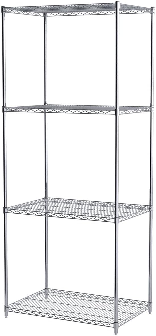 Akro-Mils AWS862436SU 4-Shelf Wire Shelving Starter Unit, 24" x 36" x 86", Chrome