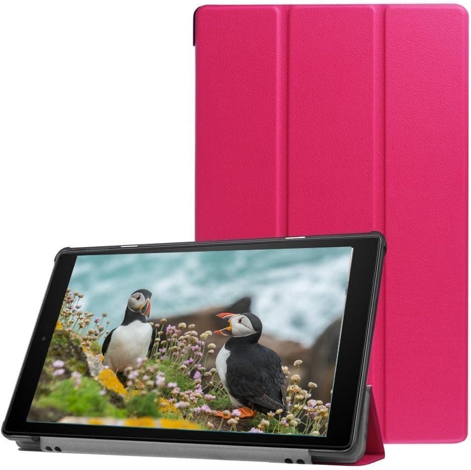 Cover Case for All Amazon Fire HD 10 Tablet(7th Generation, 2017 Release) Premium PU Leather Slim Fit Smart Stand Cover for Fire HD 10.1" Tablet with Auto Wake&Sleep (Pink)