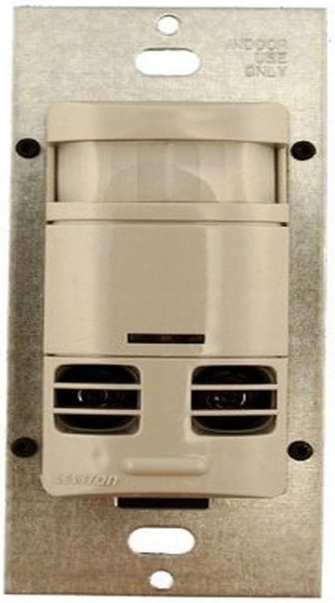 Leviton OSSMT-MDG Ultrasonic/Infrared Wall Switch Sensor, Gray