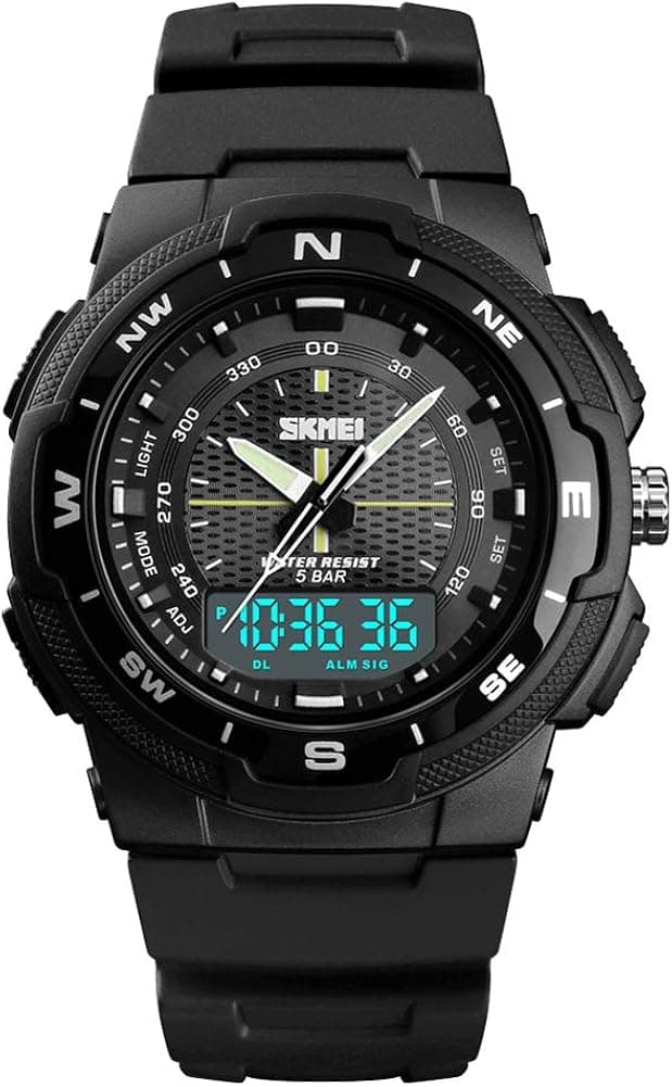 Digital Watches for Men, Multifunction Dual Time Zone Big Face Watch and Multifunction 3 Time Digital Military Watch and Unique Digital Sports Watches for Men - Easy to Outdoor Read Men Wrist Watch