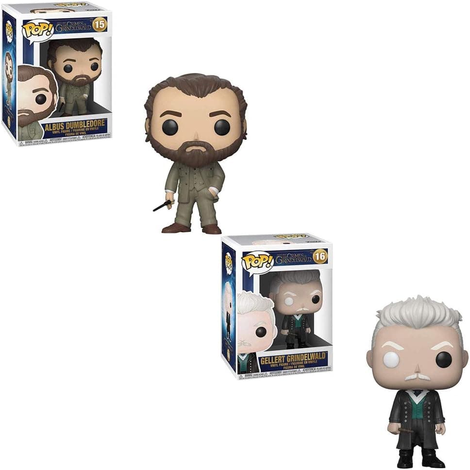Funko POP! Wizarding World Fantastic Beasts The Crimes of Grindelwald: Albus Dumbledore and Gellert Grindelwald Toy Action Figures - 2 POP Bundle