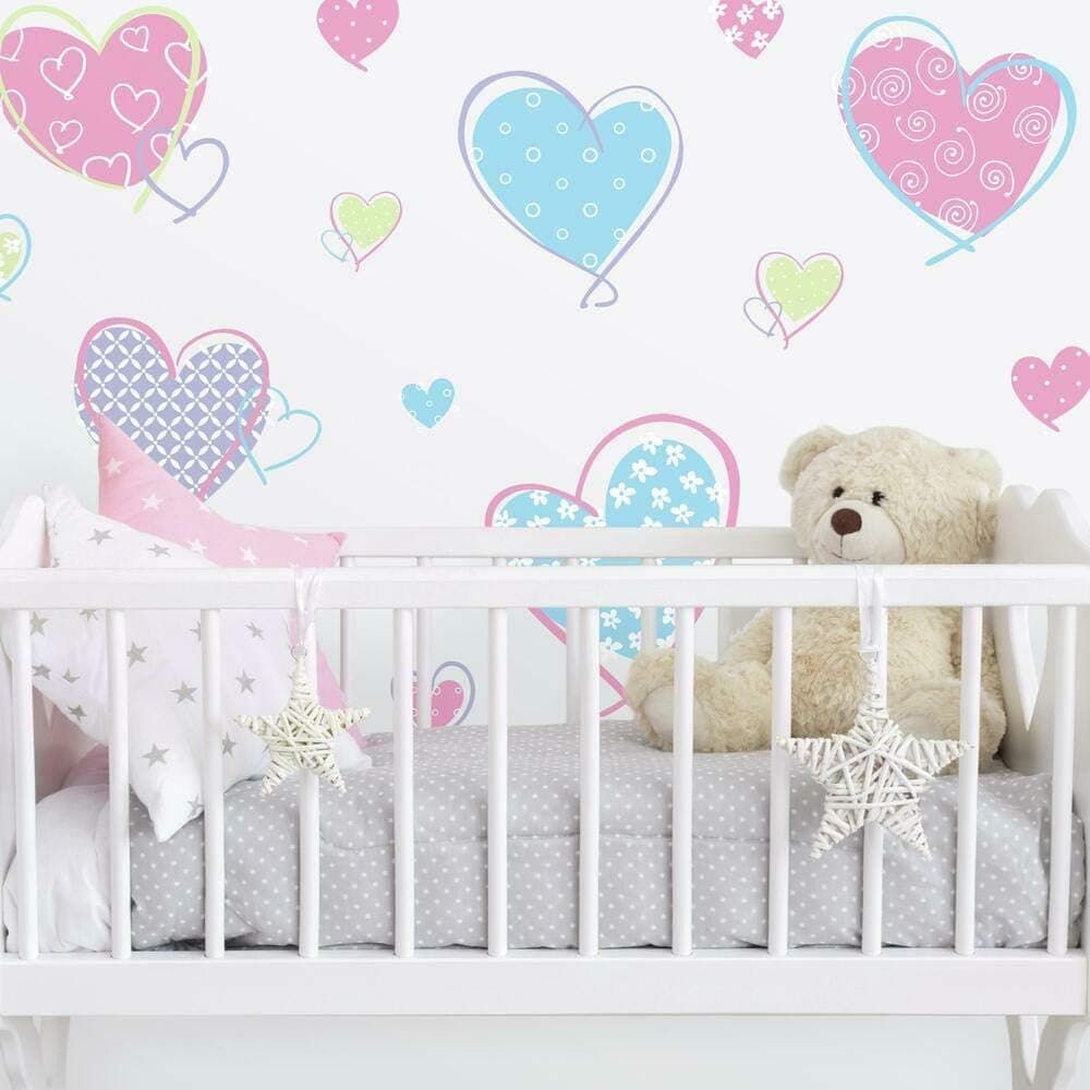 RoomMates RMK1434SCS Hearts Peel and Stick Wall Decals