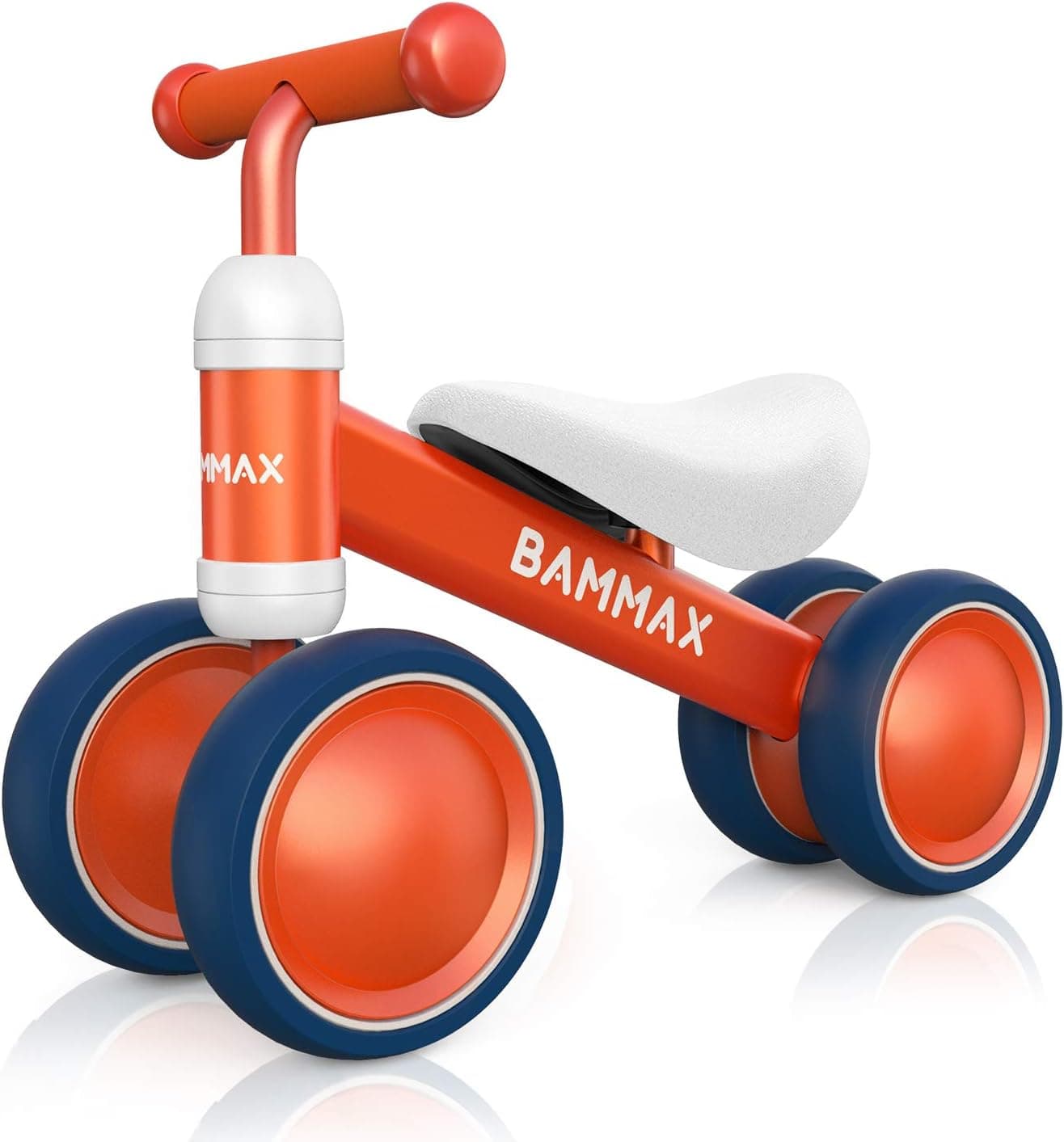 Bammax Baby Balance Bike for 1 Year Old Toddler, Riding Toys for 9-24 Months Boys Girls, No Pedal Infant 4 Wheels Baby Bicycle First Birthday Gift Cute Toddler Bike to Help Baby to Start Riding