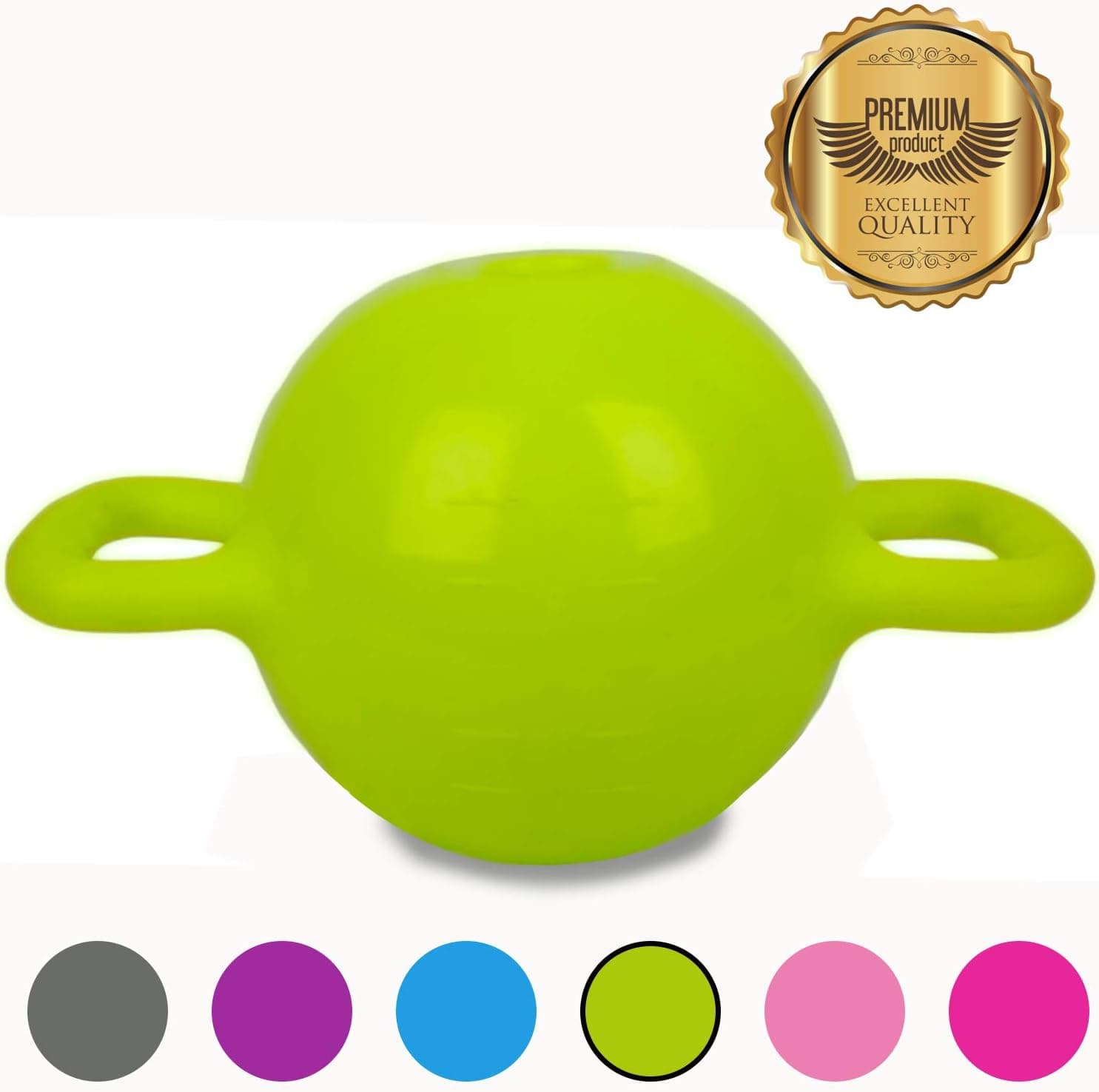 Huryfox Adjustable Water Filled Kettlebell Strength Training for Yoga, Pilates, Fitness, Cross-fit, Workout (Fluorescent Green)