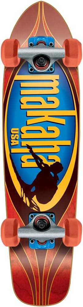 Makaha Locker Cruiser Skateboard, Red, 7 x 28-Inch