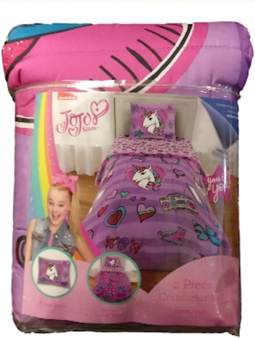 JoJo Siwa Purple Unicorn 2 Piece Comforter Set (Twin)